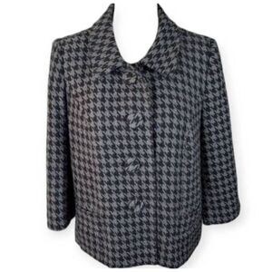 STYLE & CO PETITE HOUNDSTOOTH COAT SZ.14P EUC.